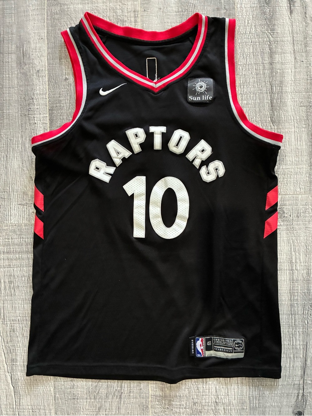 Demar Derozan Nike Black and Red Toronto Raptors #10 Basketball Jersey
